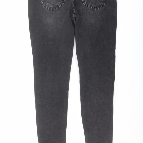 Marks and Spencer Girls Grey Cotton Skinny Jeans Size 10-11 Years Regular Button