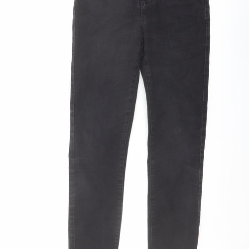 Denim & Co. Womens Grey Cotton Skinny Jeans Size 12 L27 in Regular Button
