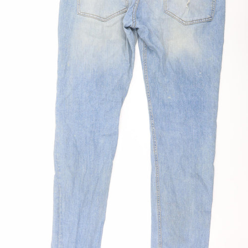 H&M Mens Blue Cotton Straight Jeans Size 34 in L32 in Regular Button