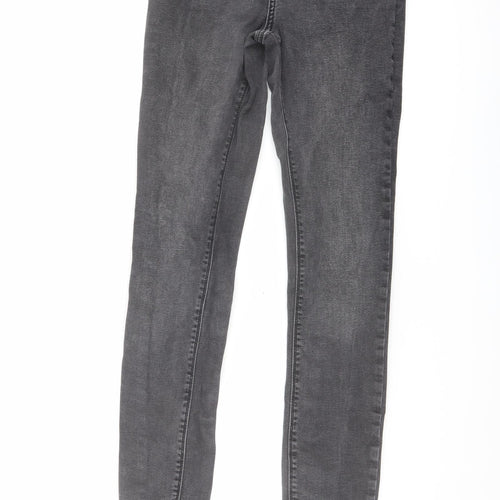 Denim & Co. Womens Grey Cotton Skinny Jeans Size 10 L30 in Regular Button