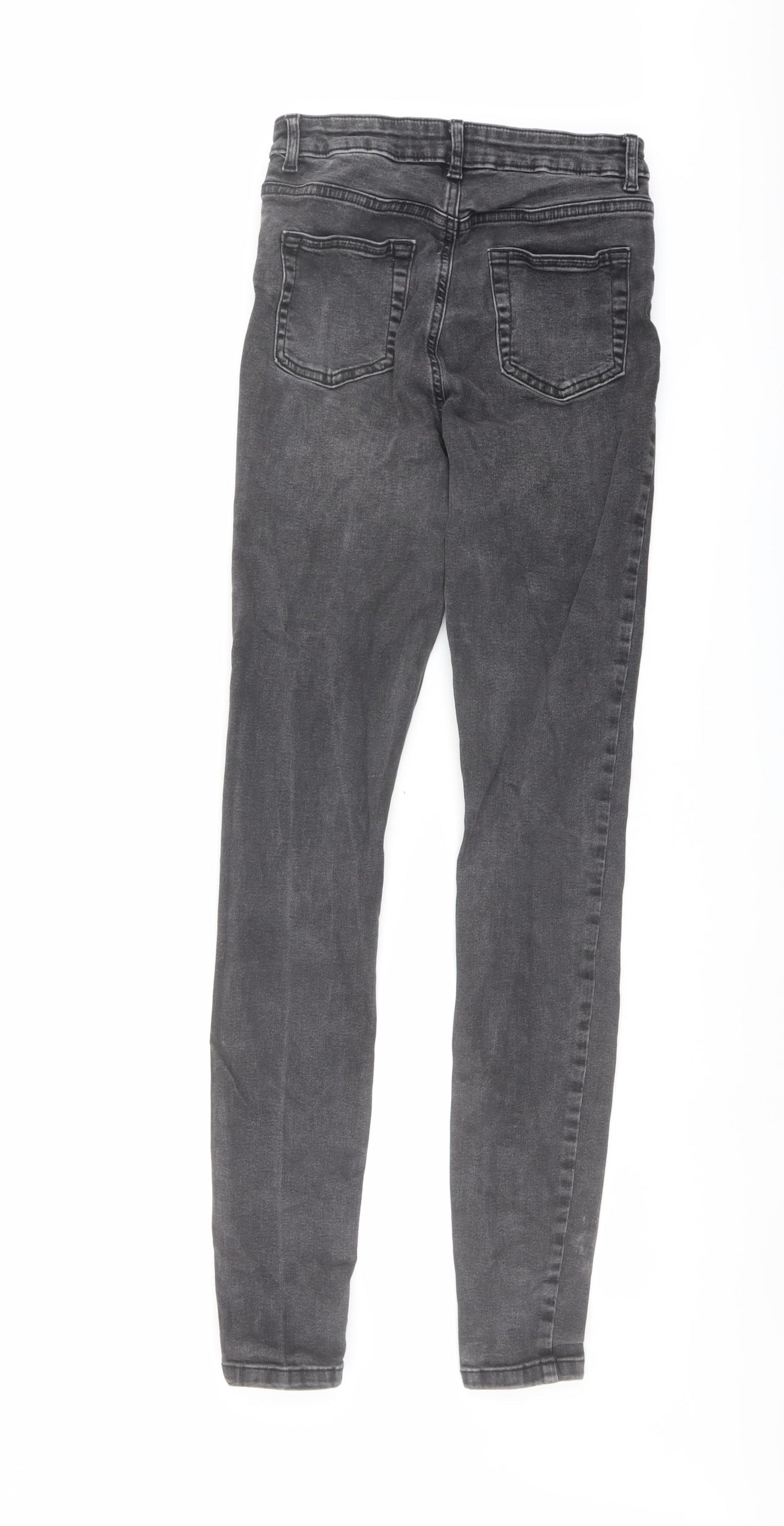 Denim & Co. Womens Grey Cotton Skinny Jeans Size 10 L30 in Regular Button