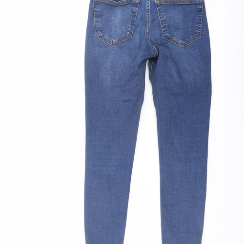 Topshop Womens Blue Cotton Skinny Jeans Size 26 in L25 in Regular Button