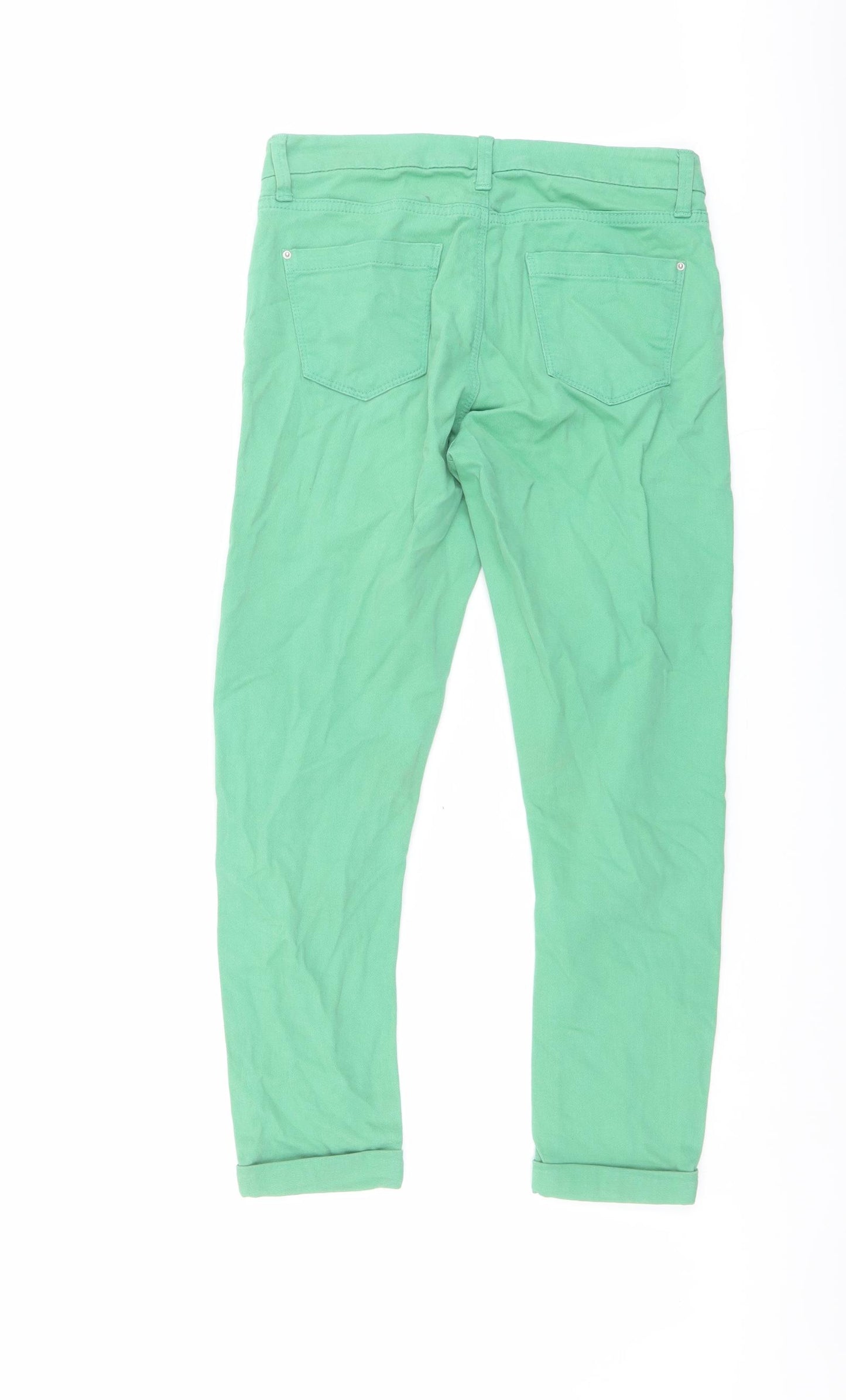 Topshop Womens Green Cotton Jegging Jeans Size 26 in L24 in Regular Button