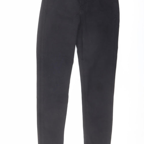 Topshop Womens Black Cotton Skinny Jeans Size 26 in L27 in Regular Button