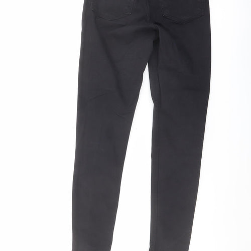 Topshop Womens Black Cotton Skinny Jeans Size 26 in L27 in Regular Button