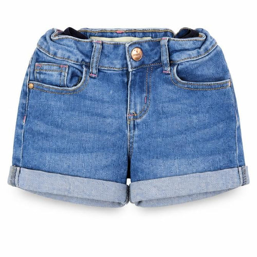Denim & Co. Girls Blue Cotton Cut-Off Shorts Size 4-5 Years Regular Drawstring