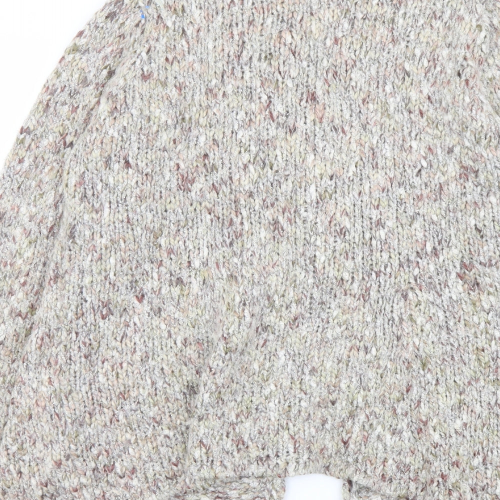 Marks and Spencer Womens Multicoloured V-Neck Acrylic Cardigan Jumper Size 22
