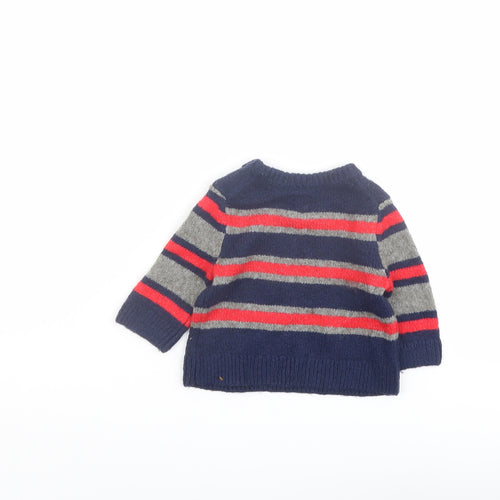 Gapo Boys Blue Striped Cotton Pullover Jumper Size 3-6 Months Pullover