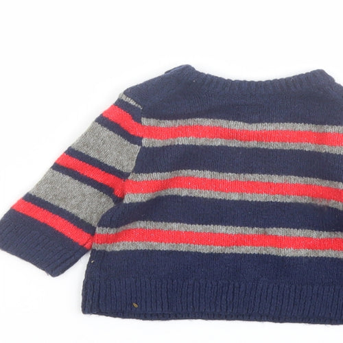 Gapo Boys Blue Striped Cotton Pullover Jumper Size 3-6 Months Pullover