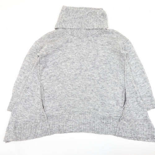 RESERVED Womens Grey Roll Neck Polyester Pullover Jumper Size S