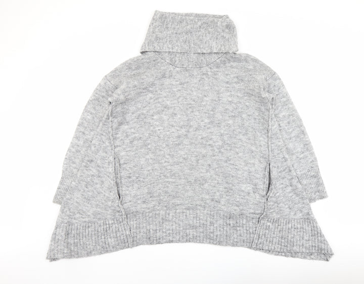 RESERVED Womens Grey Roll Neck Polyester Pullover Jumper Size S