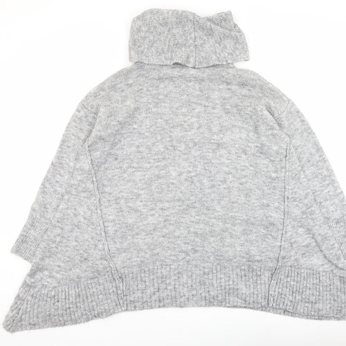 RESERVED Womens Grey Roll Neck Polyester Pullover Jumper Size S
