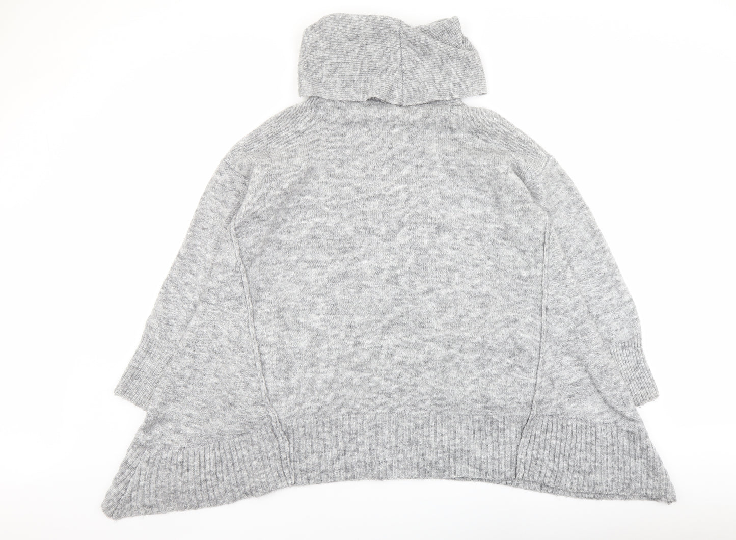 RESERVED Womens Grey Roll Neck Polyester Pullover Jumper Size S