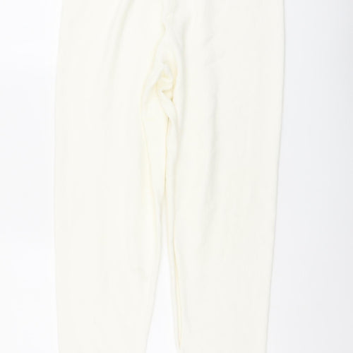 River Island Womens Ivory Viscose Jogger Trousers Size M L30 in Regular Drawstring
