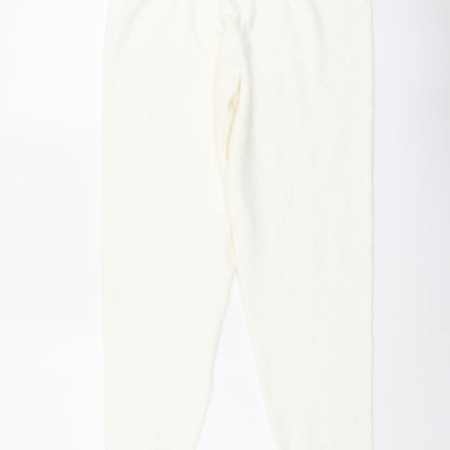 River Island Womens Ivory Viscose Jogger Trousers Size M L30 in Regular Drawstring