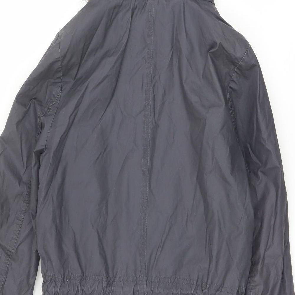 H&M Womens Blue Parka Jacket Size 6 Zip