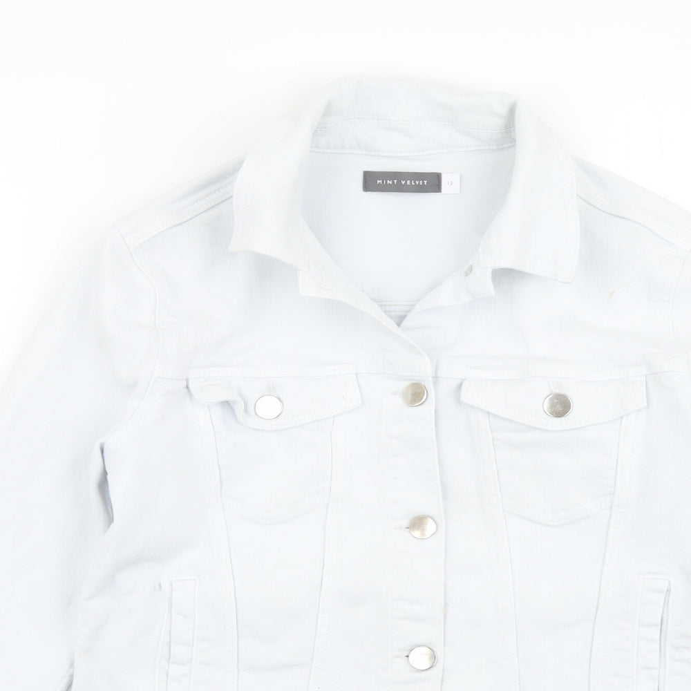 Mint Velvet Womens Blue Jacket Size 12 Button