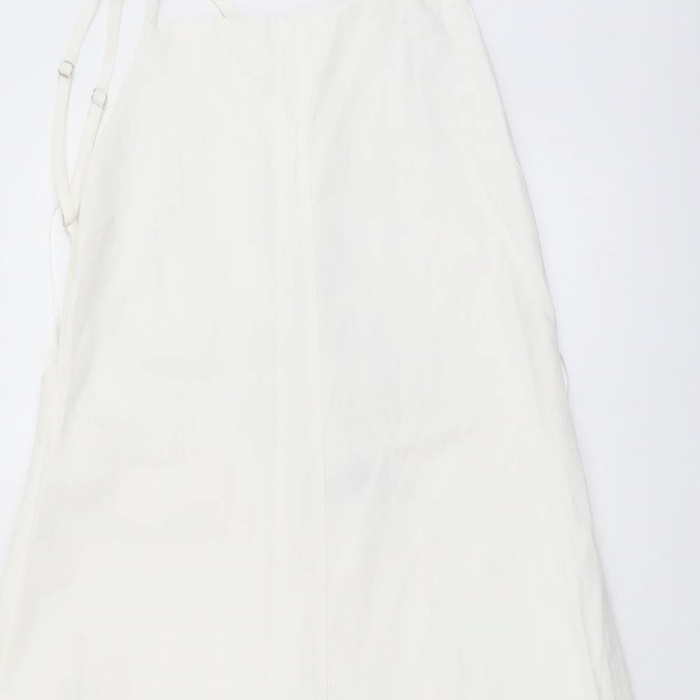 Zara Womens Ivory Polyester A-Line Size 2XL Square Neck Zip