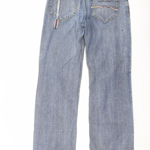 Teddy Smith Mens Blue Cotton Straight Jeans Size 30 in L33 in Regular Button