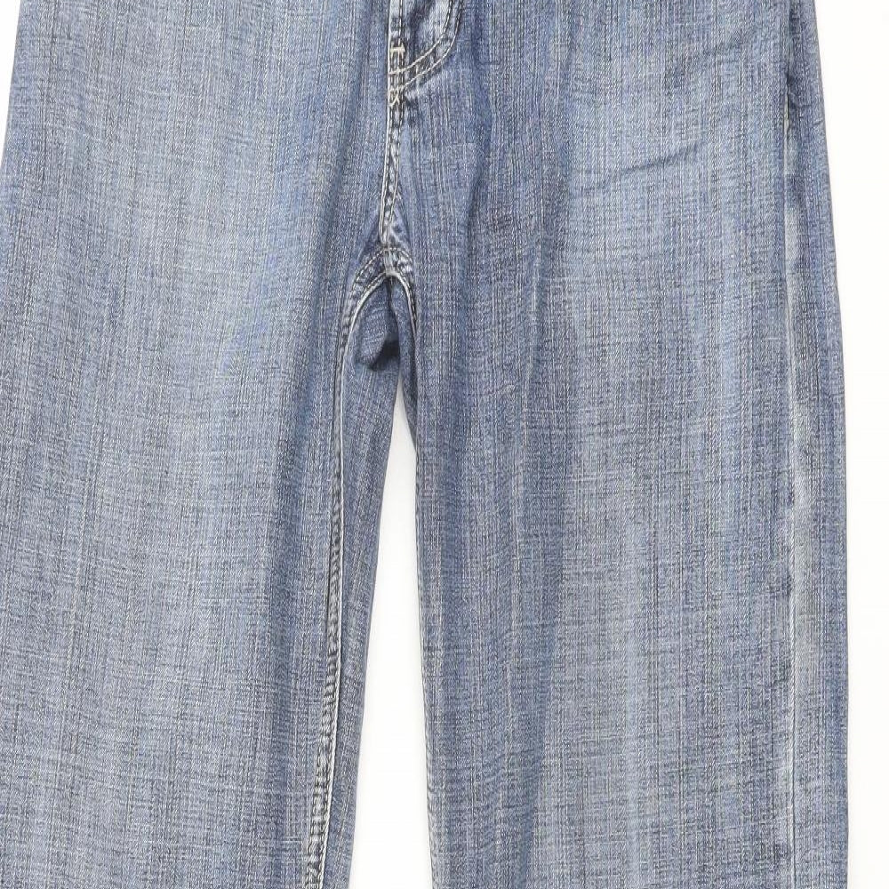 Teddy Smith Mens Blue Cotton Straight Jeans Size 30 in L33 in Regular Button