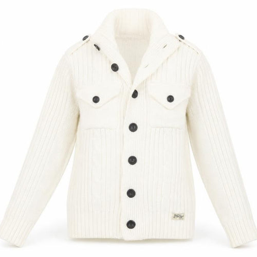 Demand Womens Ivory Mock Neck Cotton Cardigan Jumper Size S