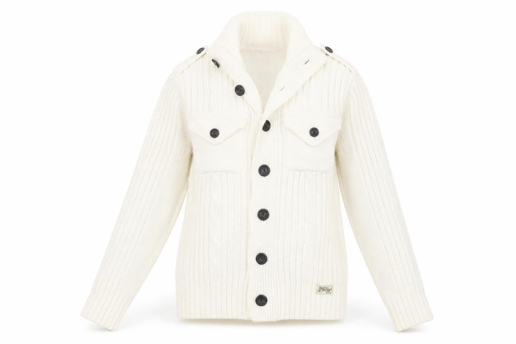 Demand Womens Ivory Mock Neck Cotton Cardigan Jumper Size S