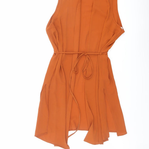 Dorothy Perkins Womens Brown Polyester Kimono Blouse Size M V-Neck
