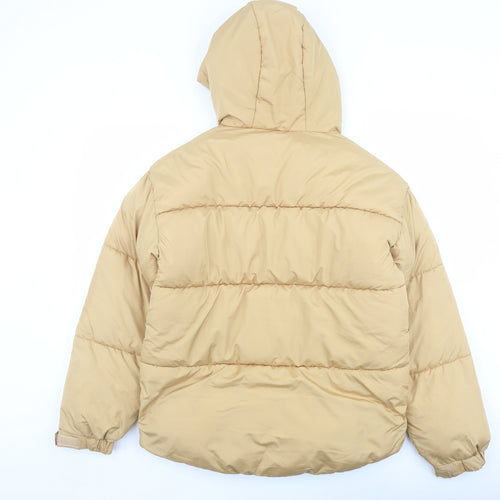 Missguided Womens Beige Puffer Jacket Jacket Size 8 Zip