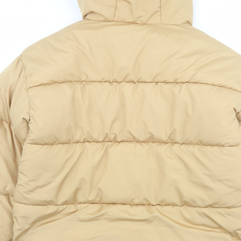 Missguided Womens Beige Puffer Jacket Jacket Size 8 Zip