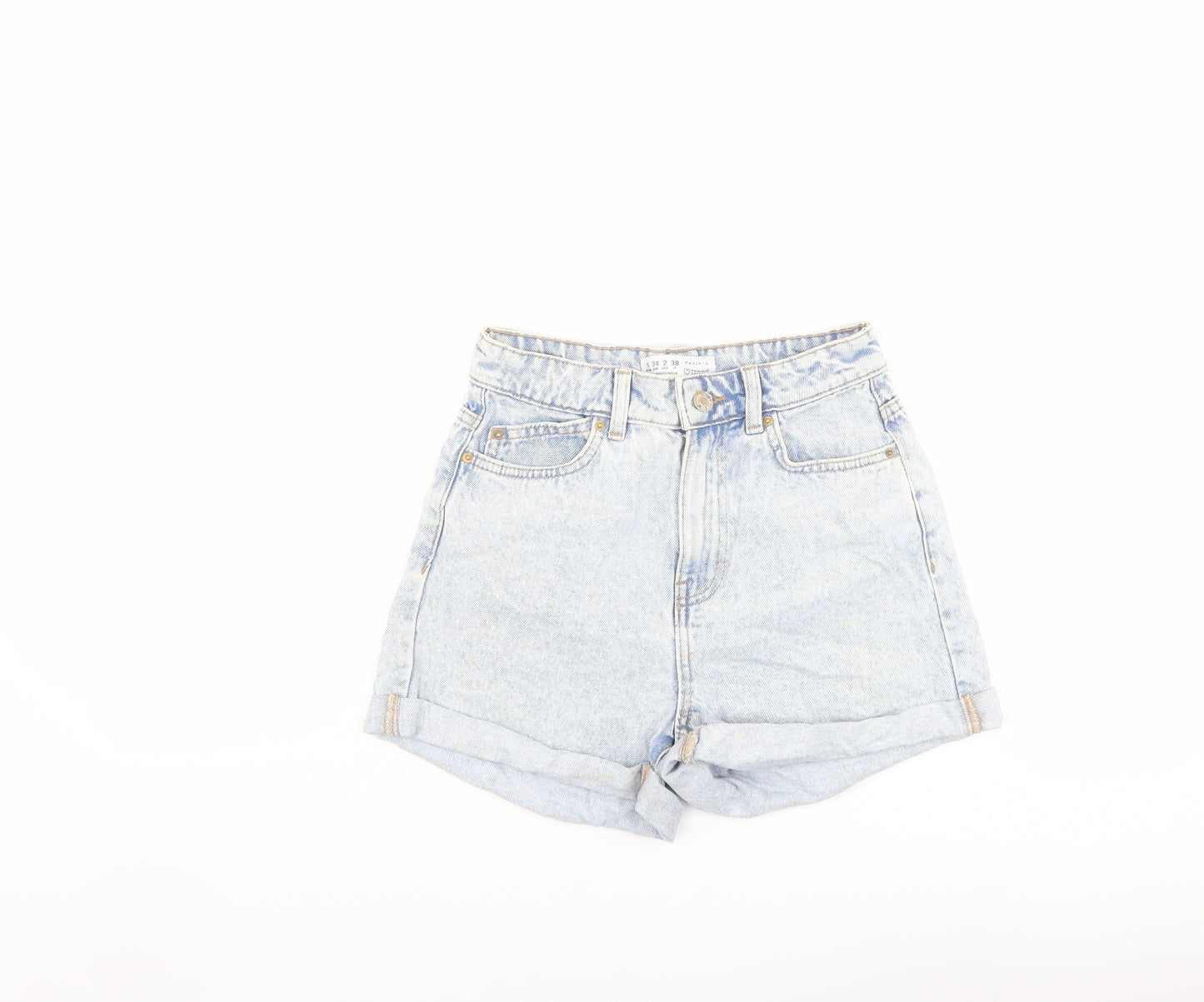 Denim & Co. Womens Blue Cotton Boyfriend Shorts Size 6 L3 in Regular Button