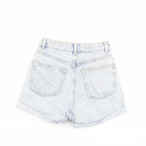 Denim & Co. Womens Blue Cotton Boyfriend Shorts Size 6 L3 in Regular Button