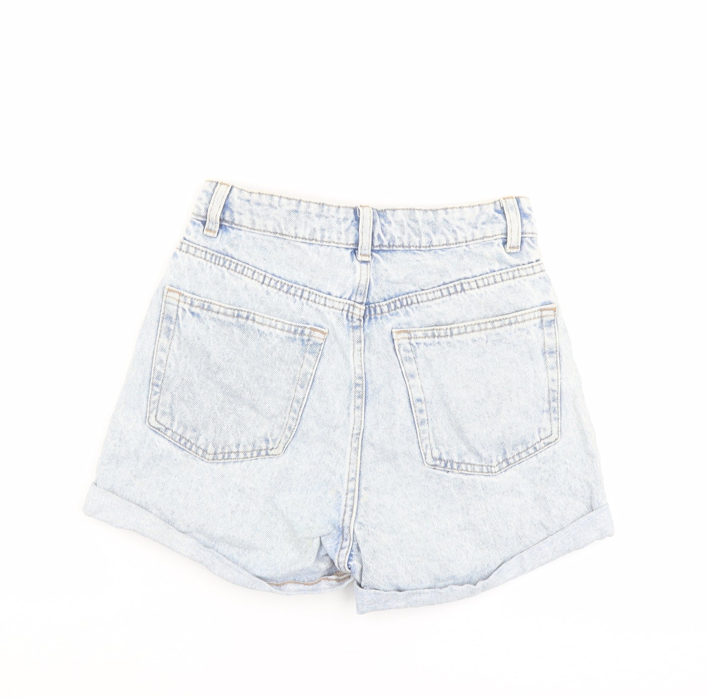 Denim & Co. Womens Blue Cotton Boyfriend Shorts Size 6 L3 in Regular Button