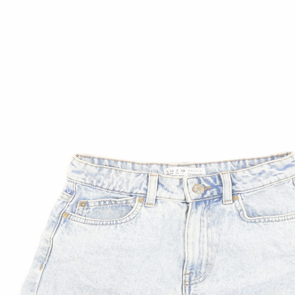Denim & Co. Womens Blue Cotton Boyfriend Shorts Size 6 L3 in Regular Button
