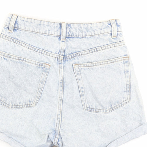 Denim & Co. Womens Blue Cotton Boyfriend Shorts Size 6 L3 in Regular Button