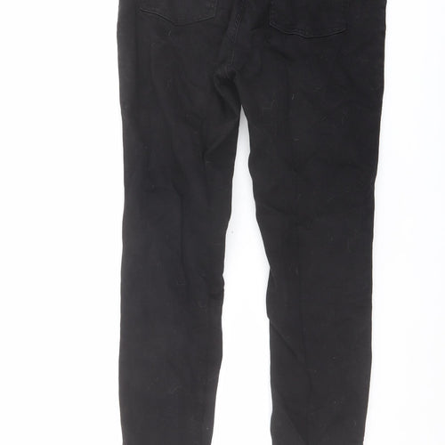Denim & Co. Womens Black Cotton Skinny Jeans Size 12 L26 in Regular Button