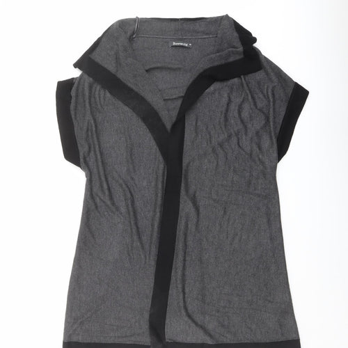 Bonmarché Womens Grey V-Neck Viscose Cape Jumper Size M