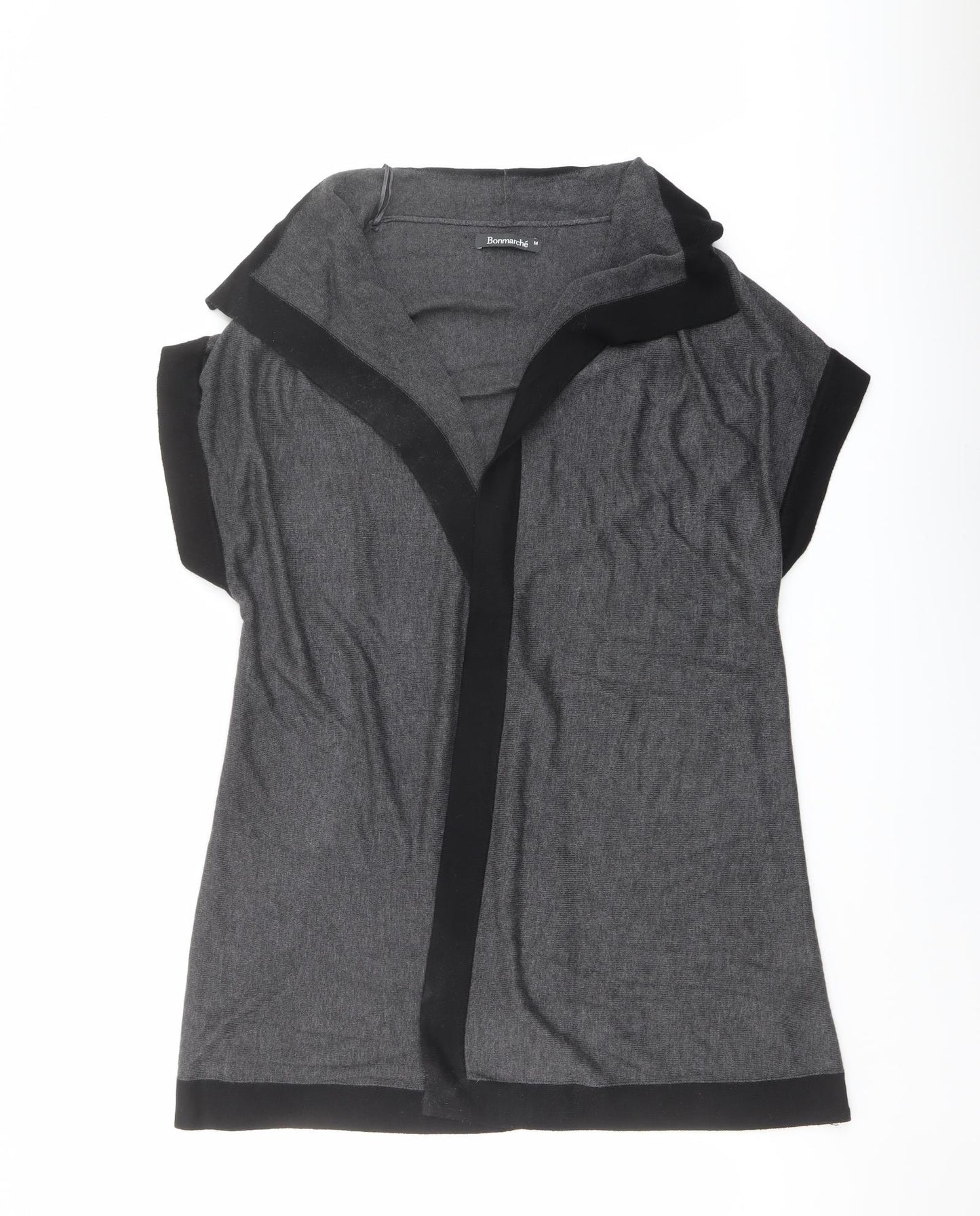 Bonmarché Womens Grey V-Neck Viscose Cape Jumper Size M