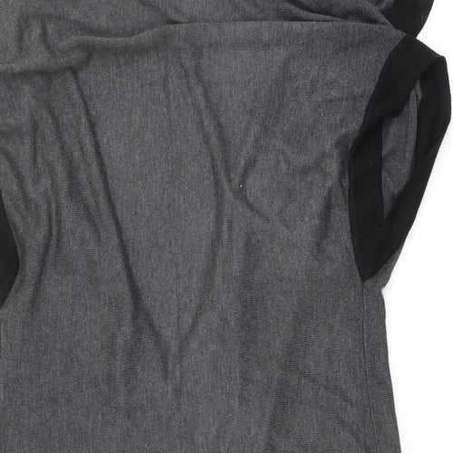 Bonmarché Womens Grey V-Neck Viscose Cape Jumper Size M