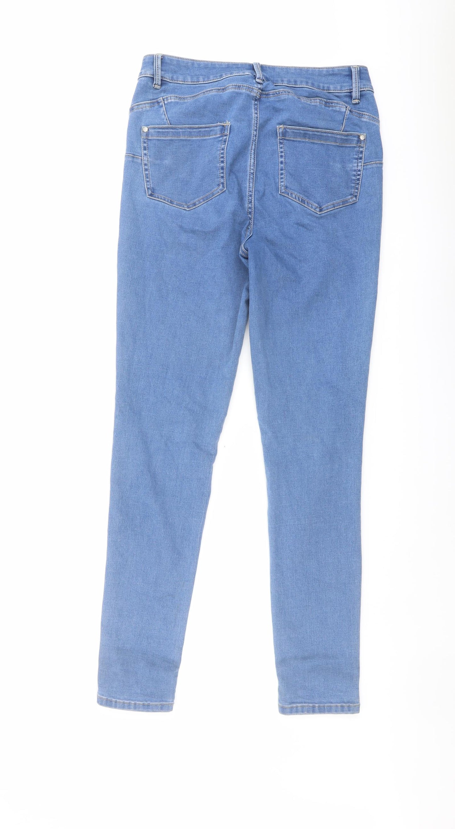 Nutmeg Womens Blue Cotton Skinny Jeans Size 12 L30 in Regular Button