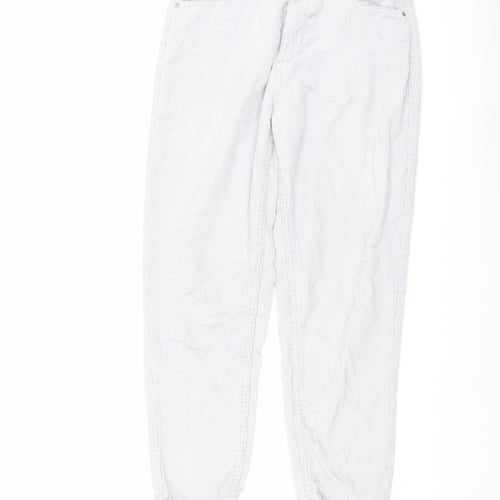 Denim & Co. Womens Grey Cotton Trousers Size 10 L26 in Regular Button
