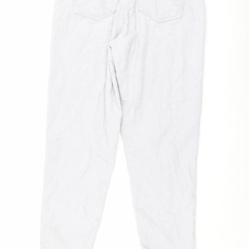 Denim & Co. Womens Grey Cotton Trousers Size 10 L26 in Regular Button