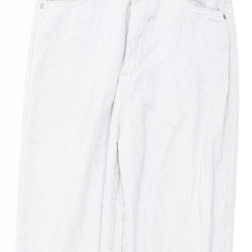 Denim & Co. Womens Grey Cotton Trousers Size 10 L26 in Regular Button