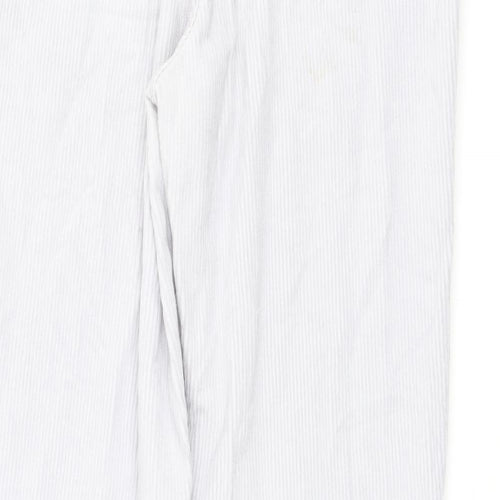 Denim & Co. Womens Grey Cotton Trousers Size 10 L26 in Regular Button