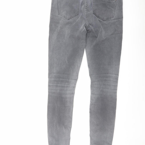 New Look Womens Grey Cotton Skinny Jeans Size 12 L27 in Regular Button