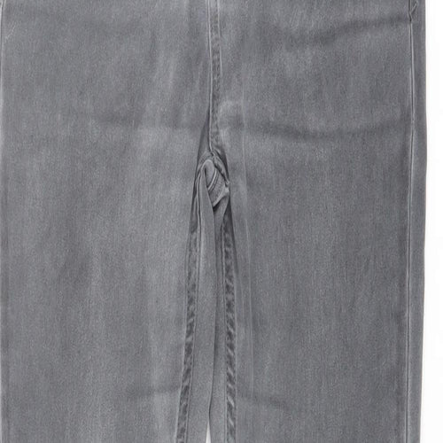 New Look Womens Grey Cotton Skinny Jeans Size 12 L27 in Regular Button