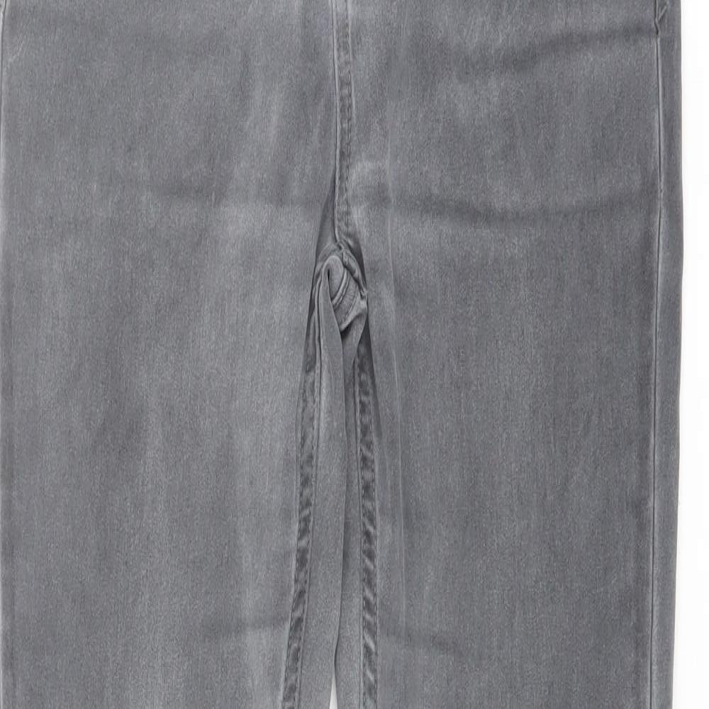 New Look Womens Grey Cotton Skinny Jeans Size 12 L27 in Regular Button