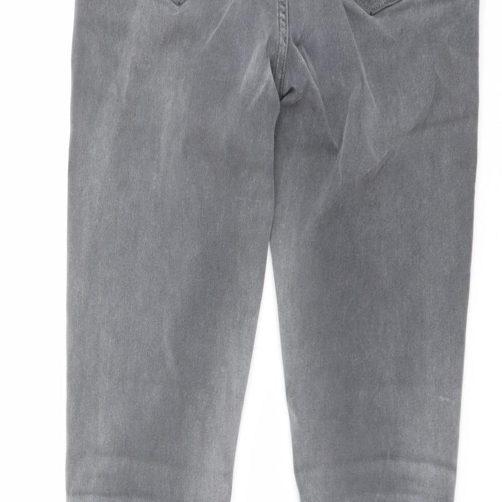 New Look Womens Grey Cotton Skinny Jeans Size 12 L27 in Regular Button