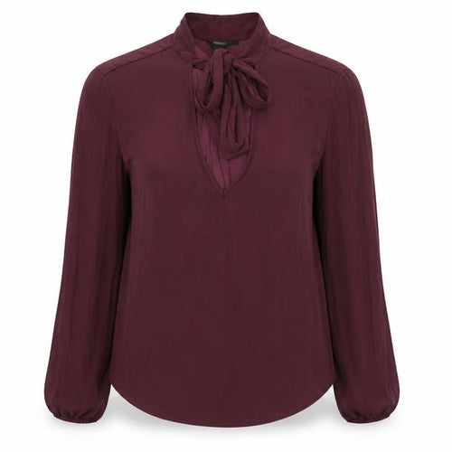 Forever 21 Womens Purple Polyester Basic Blouse Size S Mock Neck - Keyhole Neck