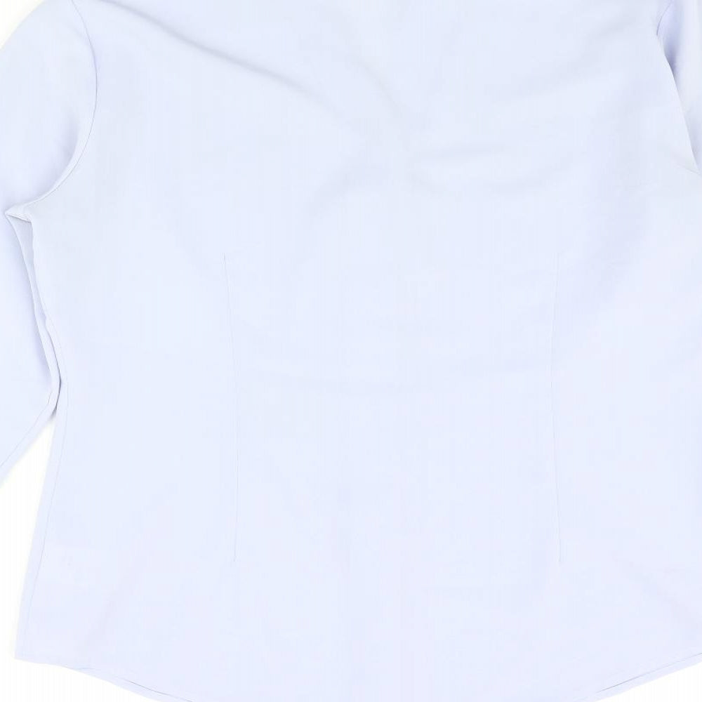 NEXT Womens Purple Polyester Basic Button-Up Size 12 Collared