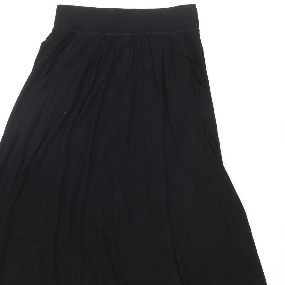 The White Company Womens Black Viscose Peasant Skirt Size 8
